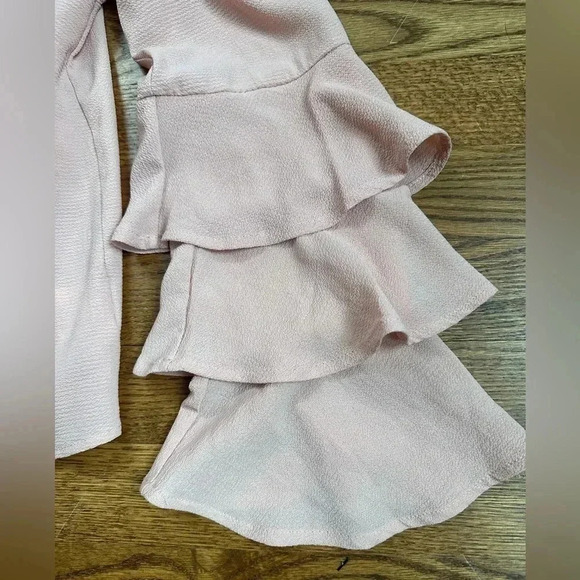 Meraki Soft Pink Ruffle Sleeve Top Size Large - Picture 3 of 10